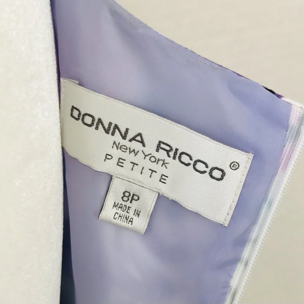 Donna Ricco Multi Color Abstract Floral Flowers Sleeveless Dress - Picture 9 of 10